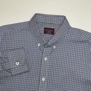 UNTUCKit Shirt Mens Medium Slim Fit Long Sleeve Blue Black Check Plaid Cotton